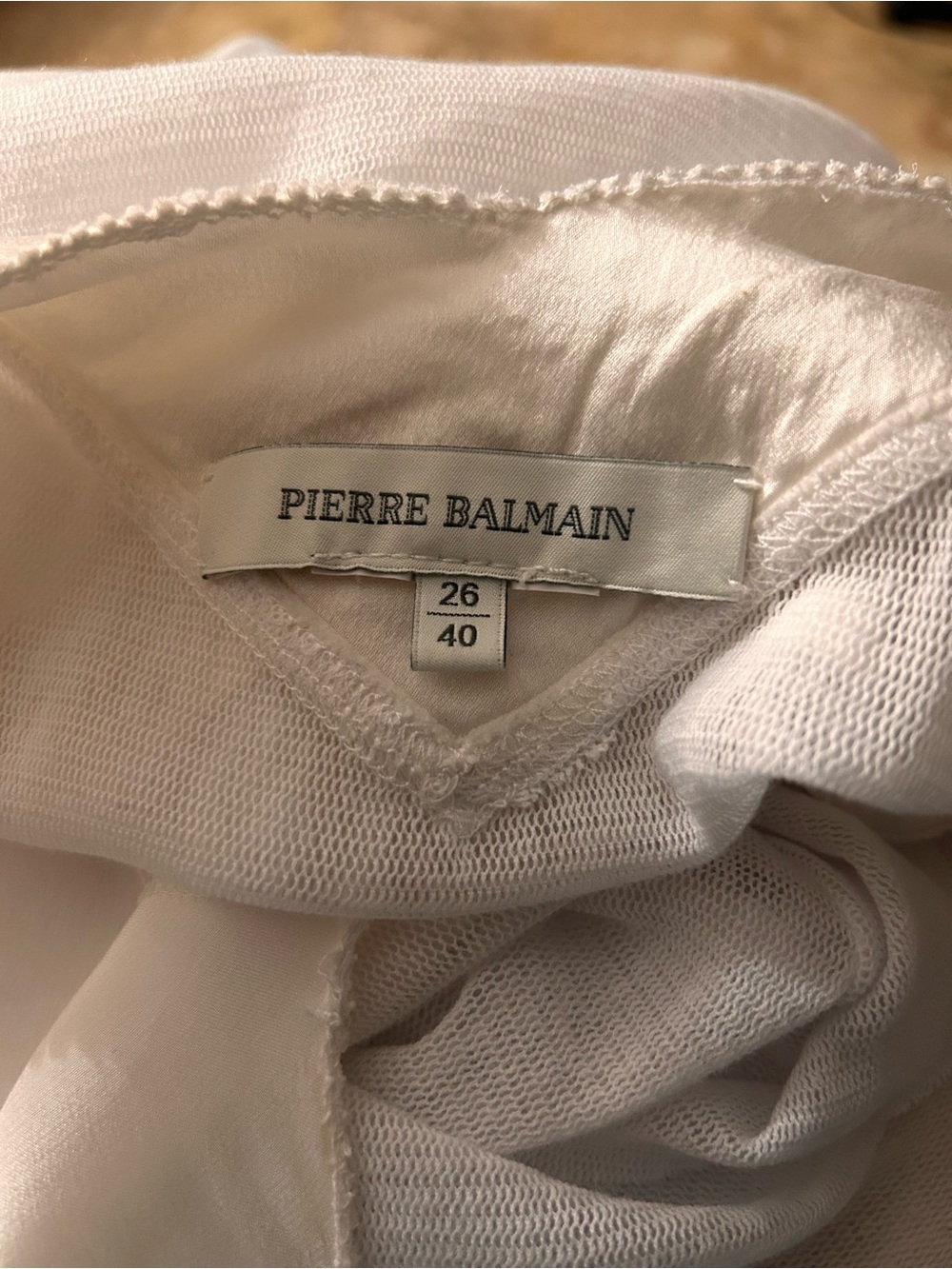 Pierre Balmain white silk/tulle ruffle babydoll mini dress - Picture 3 of 5